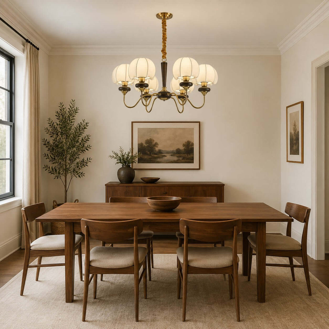 Marvelle Chandelier – American Vintage Fabric Mushroom Dining Lighting | Vinlighting