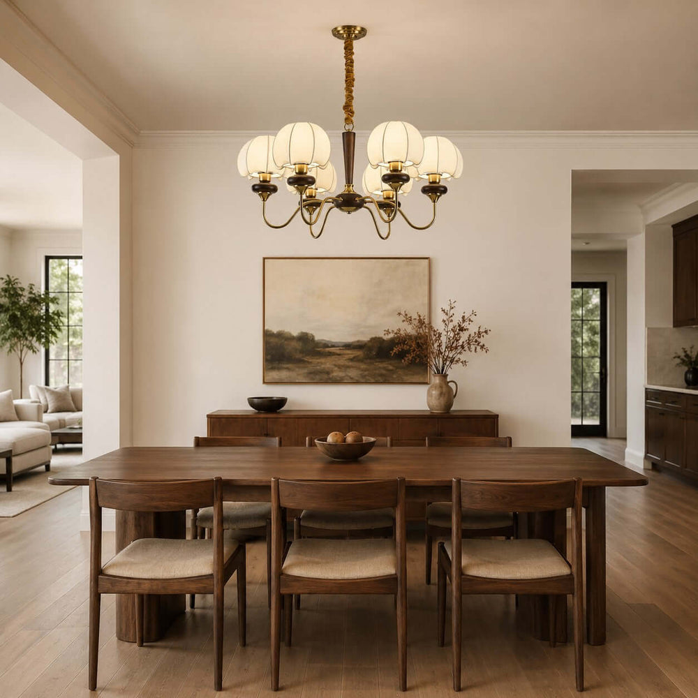 Marvelle Chandelier – American Vintage Fabric Mushroom Dining Lighting | Vinlighting