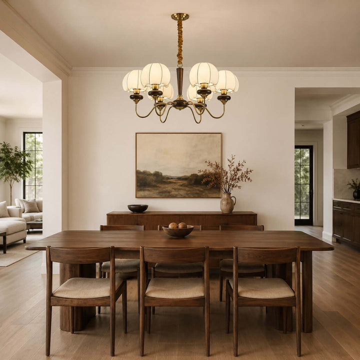 Marvelle Chandelier – American Vintage Fabric Mushroom Dining Lighting | Vinlighting