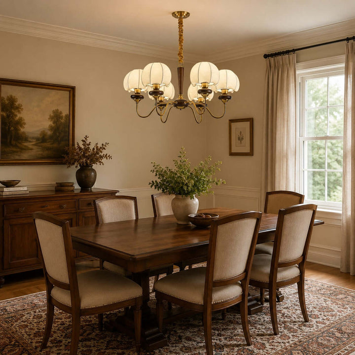 Marvelle Chandelier – American Vintage Fabric Mushroom Dining Lighting | Vinlighting