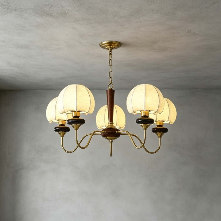 Marvelle Chandelier – American Vintage Fabric Mushroom Dining Lighting | Vinlighting