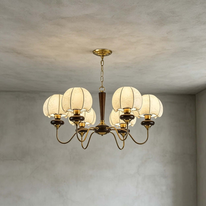 Marvelle Chandelier – American Vintage Fabric Mushroom Dining Lighting | Vinlighting