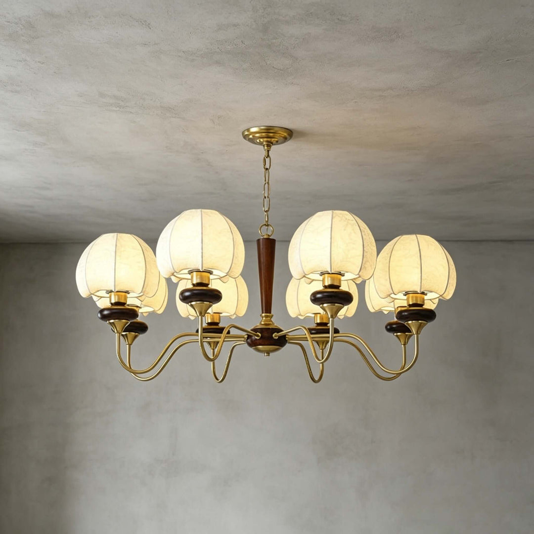 Marvelle Chandelier – American Vintage Fabric Mushroom Dining Lighting | Vinlighting
