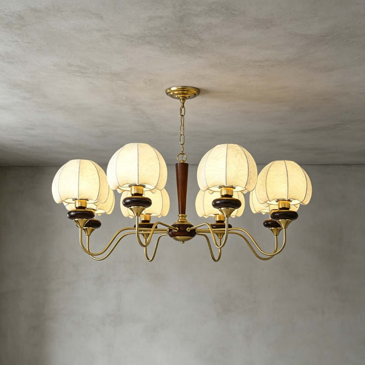 Marvelle Chandelier – American Vintage Fabric Mushroom Dining Lighting | Vinlighting