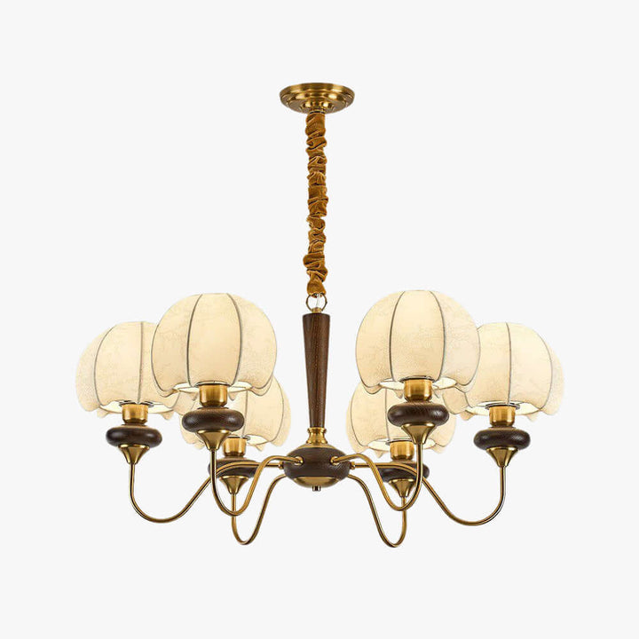 Marvelle Chandelier – American Vintage Fabric Mushroom Dining Lighting | Vinlighting