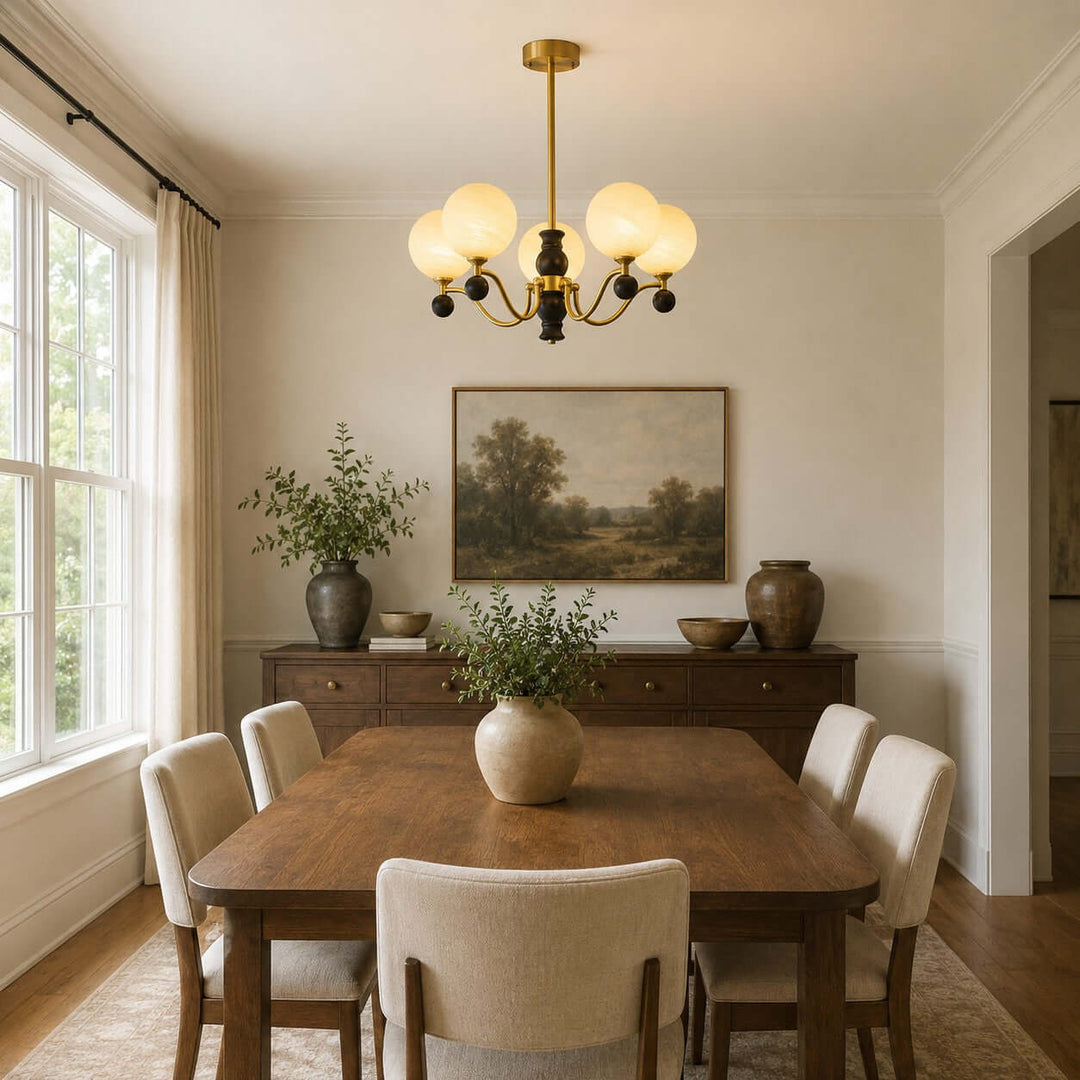 Marvello Chandelier - Vintage Glass Dining Room Chandelier Lamp | Vinlighting
