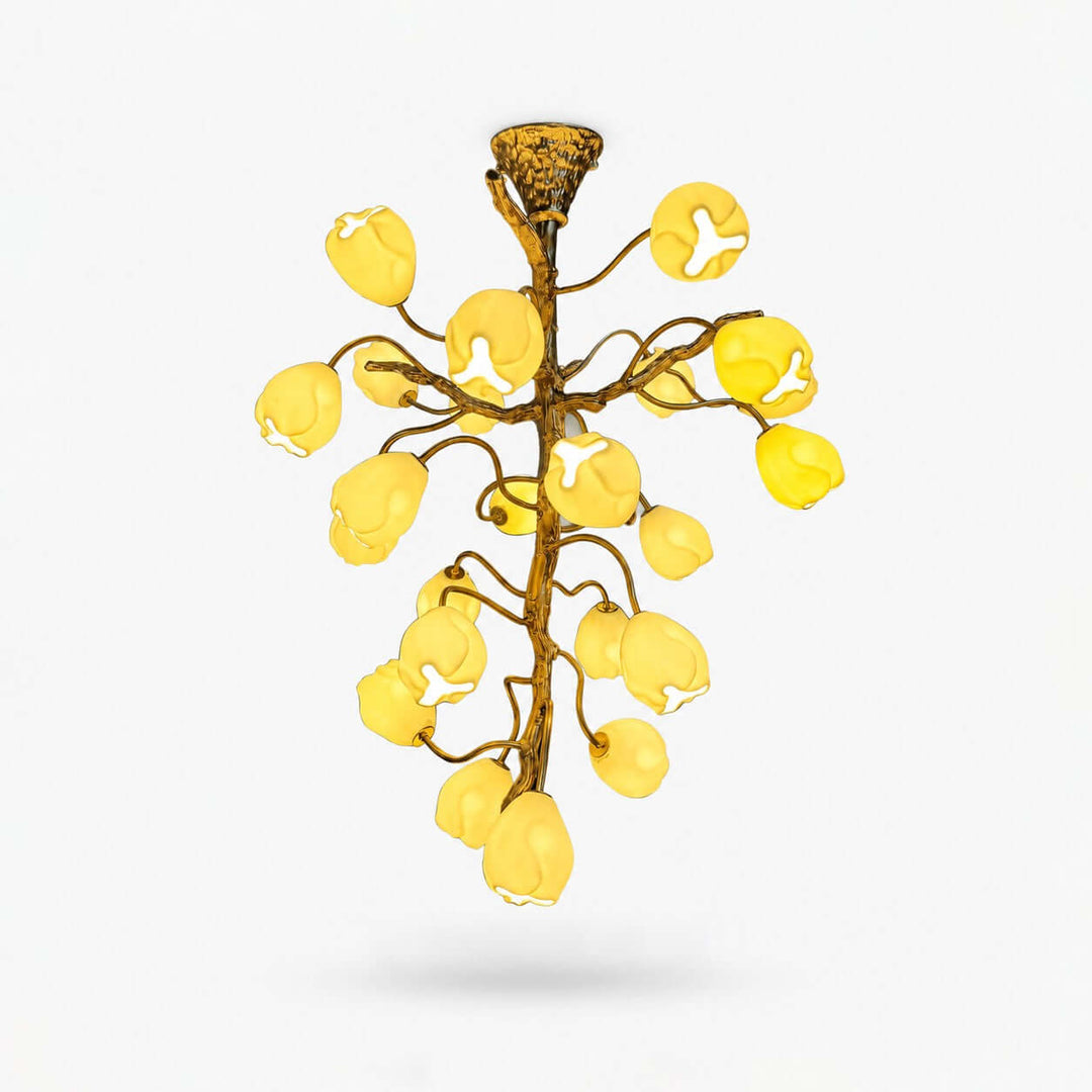 Mavrelle Modern Gold Ceramic Botanical Chandelier for Dining Room