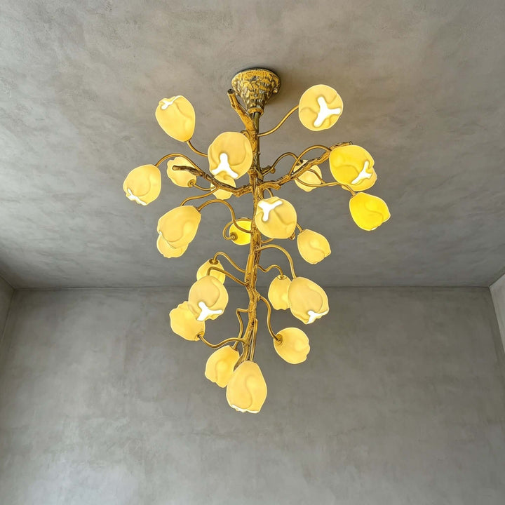 Mavrelle Modern Gold Ceramic Botanical Chandelier for Dining Room