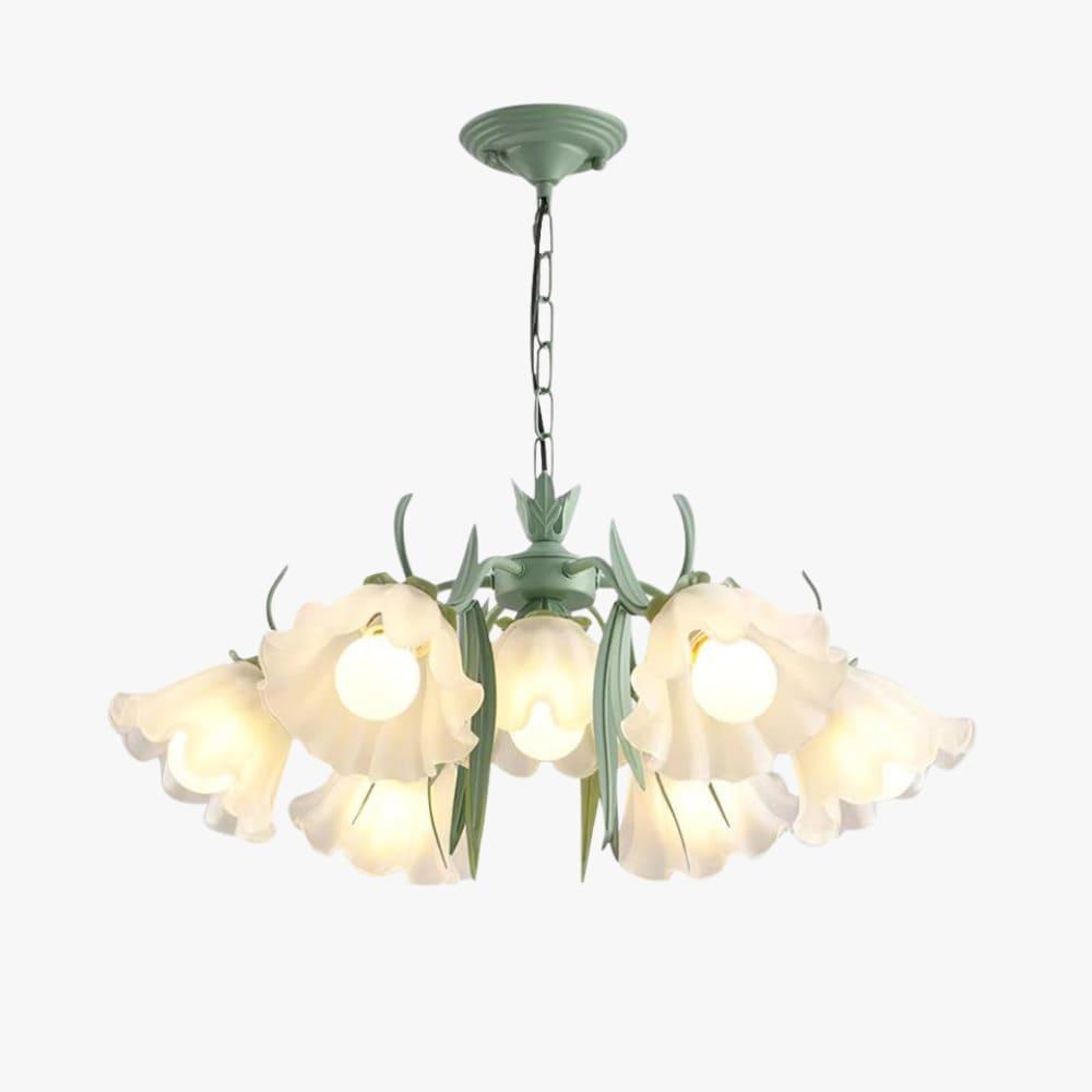 Maysea Lily Flower Chandelier | Vintage Green Shabby Chic Lighting | Vinlighting | Vinlighting