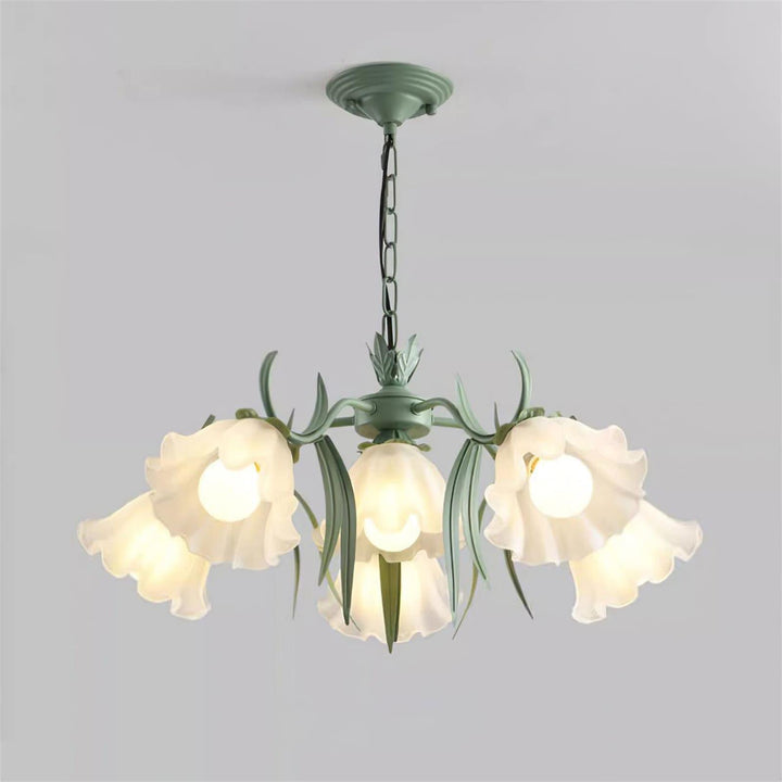 Maysea Lily Flower Chandelier | Vintage Green Shabby Chic Lighting | Vinlighting | Vinlighting