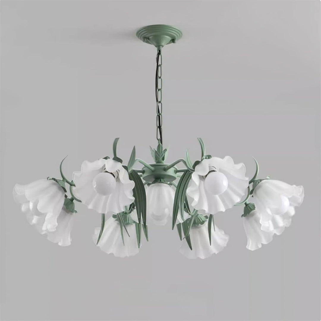 Maysea Lily Flower Chandelier | Vintage Green Shabby Chic Lighting | Vinlighting | Vinlighting