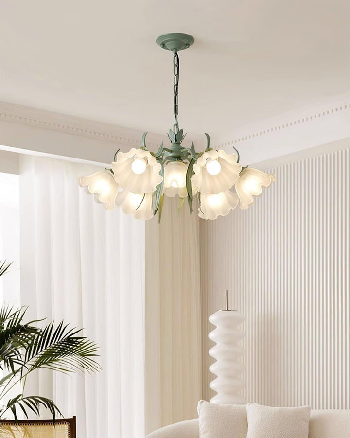 Maysea Lily Flower Chandelier | Vintage Green Shabby Chic Lighting | Vinlighting | Vinlighting