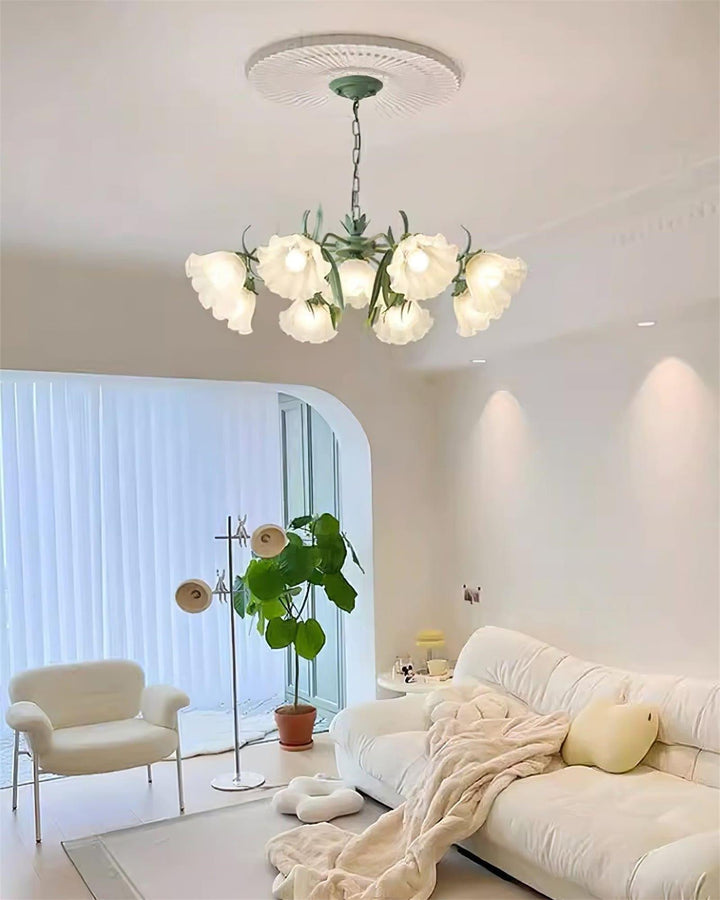 Maysea Lily Flower Chandelier | Vintage Green Shabby Chic Lighting | Vinlighting | Vinlighting