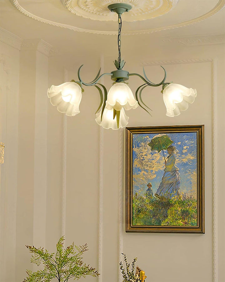 Maysea Lily Flower Chandelier | Vintage Green Shabby Chic Lighting | Vinlighting | Vinlighting