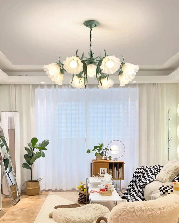 Maysea Lily Flower Chandelier | Vintage Green Shabby Chic Lighting | Vinlighting | Vinlighting