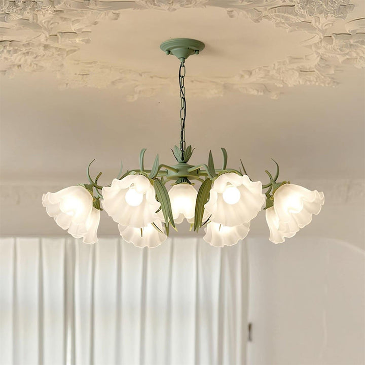 Maysea Lily Flower Chandelier | Vintage Green Shabby Chic Lighting | Vinlighting | Vinlighting