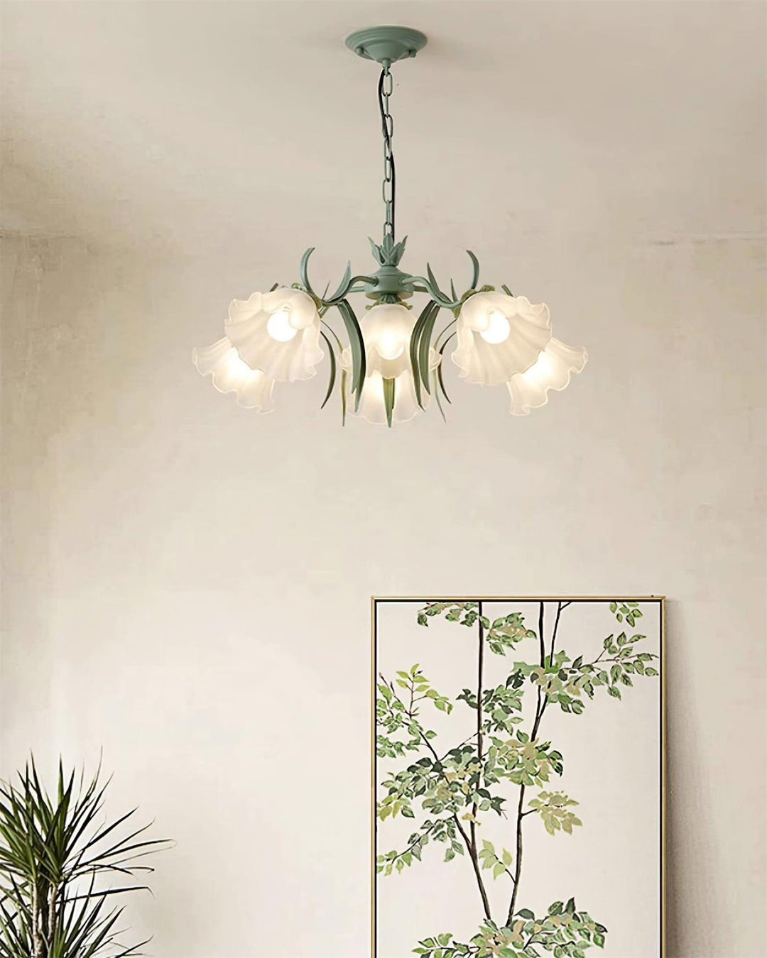 Maysea Lily Flower Chandelier | Vintage Green Shabby Chic Lighting | Vinlighting | Vinlighting