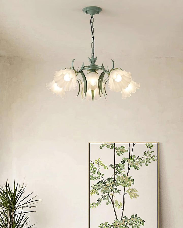 Maysea Lily Flower Chandelier | Vintage Green Shabby Chic Lighting | Vinlighting | Vinlighting