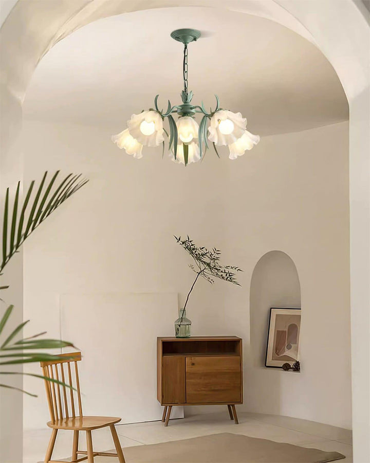 Maysea Lily Flower Chandelier | Vintage Green Shabby Chic Lighting | Vinlighting | Vinlighting