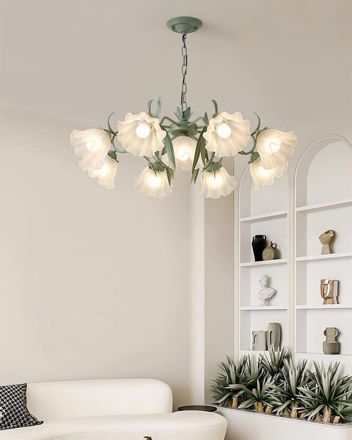 Maysea Lily Flower Chandelier | Vintage Green Shabby Chic Lighting | Vinlighting | Vinlighting