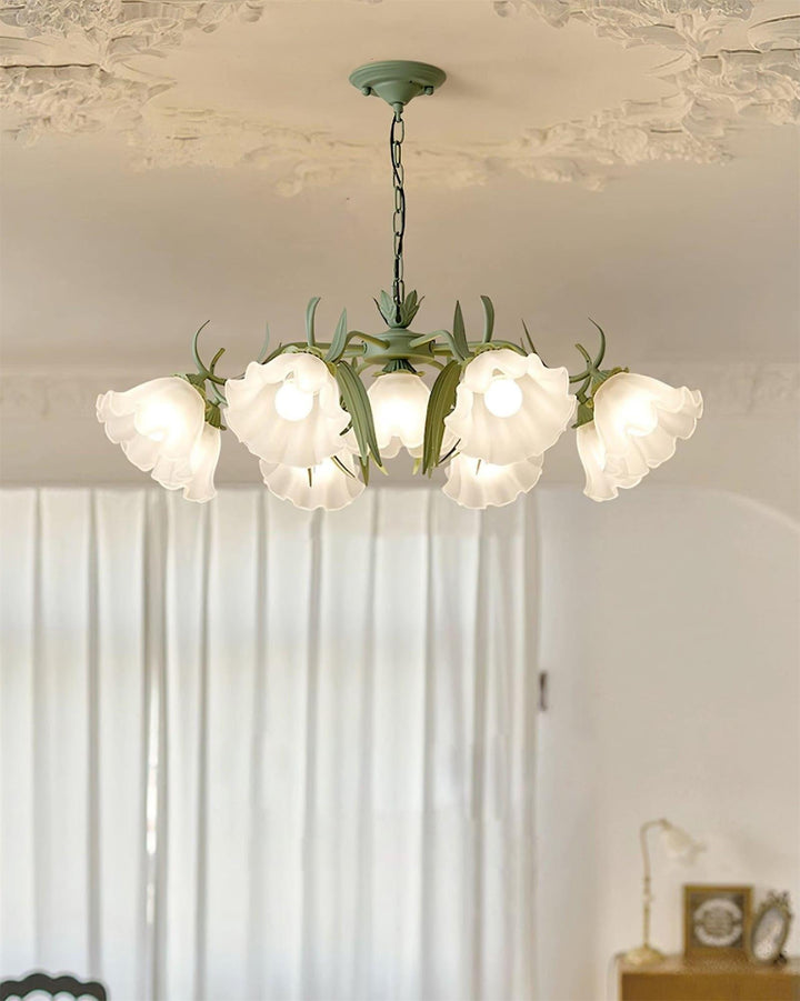 Maysea Lily Flower Chandelier | Vintage Green Shabby Chic Lighting | Vinlighting | Vinlighting