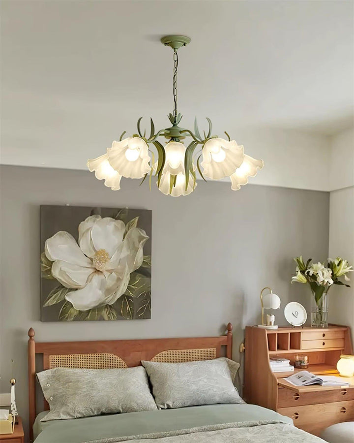 Maysea Lily Flower Chandelier | Vintage Green Shabby Chic Lighting | Vinlighting | Vinlighting