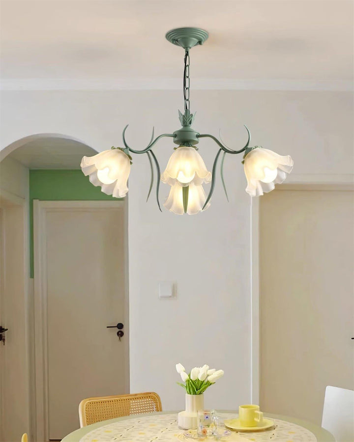 Maysea Lily Flower Chandelier | Vintage Green Shabby Chic Lighting | Vinlighting | Vinlighting