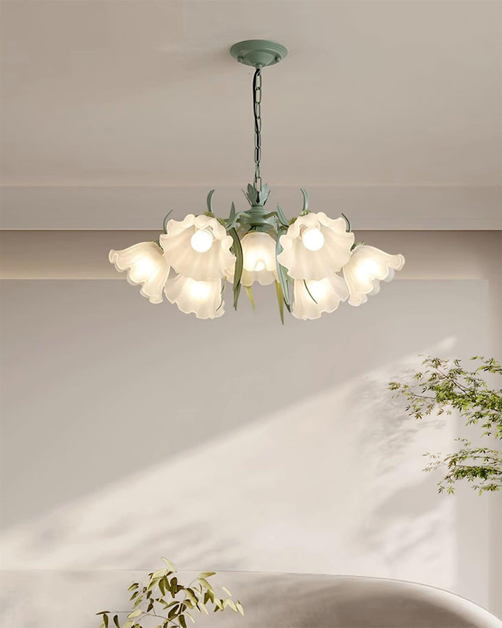 Maysea Lily Flower Chandelier | Vintage Green Shabby Chic Lighting | Vinlighting | Vinlighting