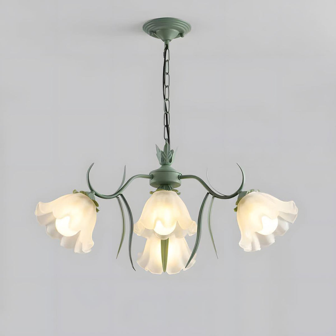 Maysea Lily Flower Chandelier | Vintage Green Shabby Chic Lighting | Vinlighting | Vinlighting