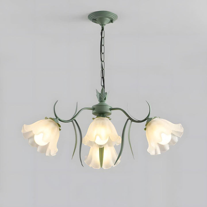 Maysea Lily Flower Chandelier | Vintage Green Shabby Chic Lighting | Vinlighting | Vinlighting