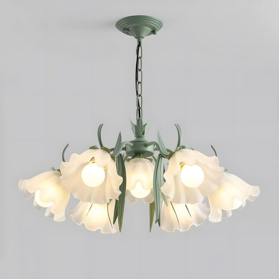 Maysea Lily Flower Chandelier | Vintage Green Shabby Chic Lighting | Vinlighting | Vinlighting