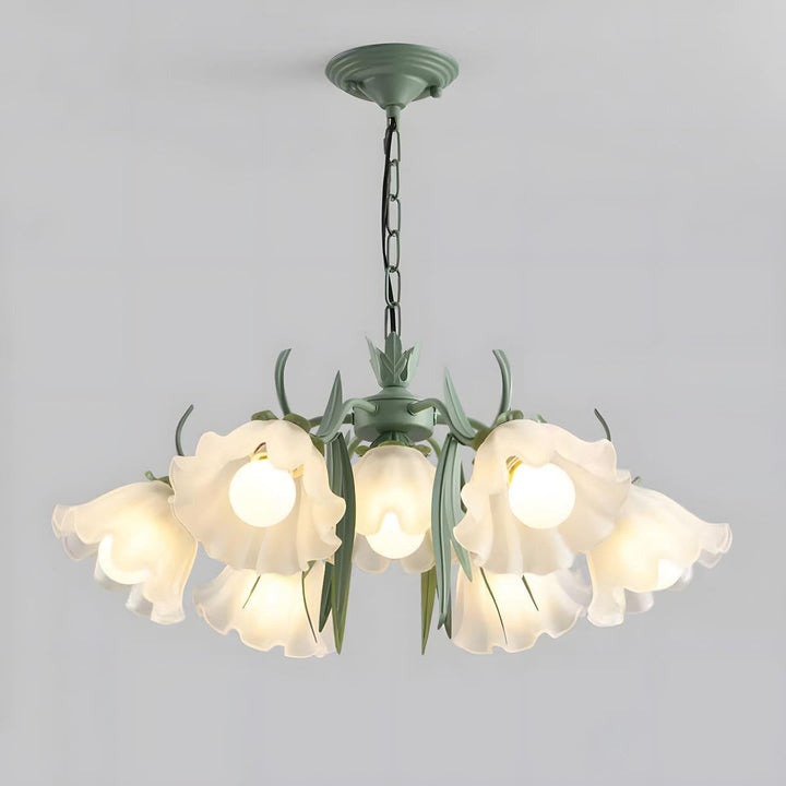 Maysea Lily Flower Chandelier | Vintage Green Shabby Chic Lighting | Vinlighting | Vinlighting