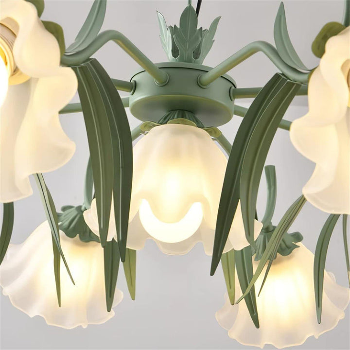 Maysea Lily Flower Chandelier | Vintage Green Shabby Chic Lighting | Vinlighting | Vinlighting