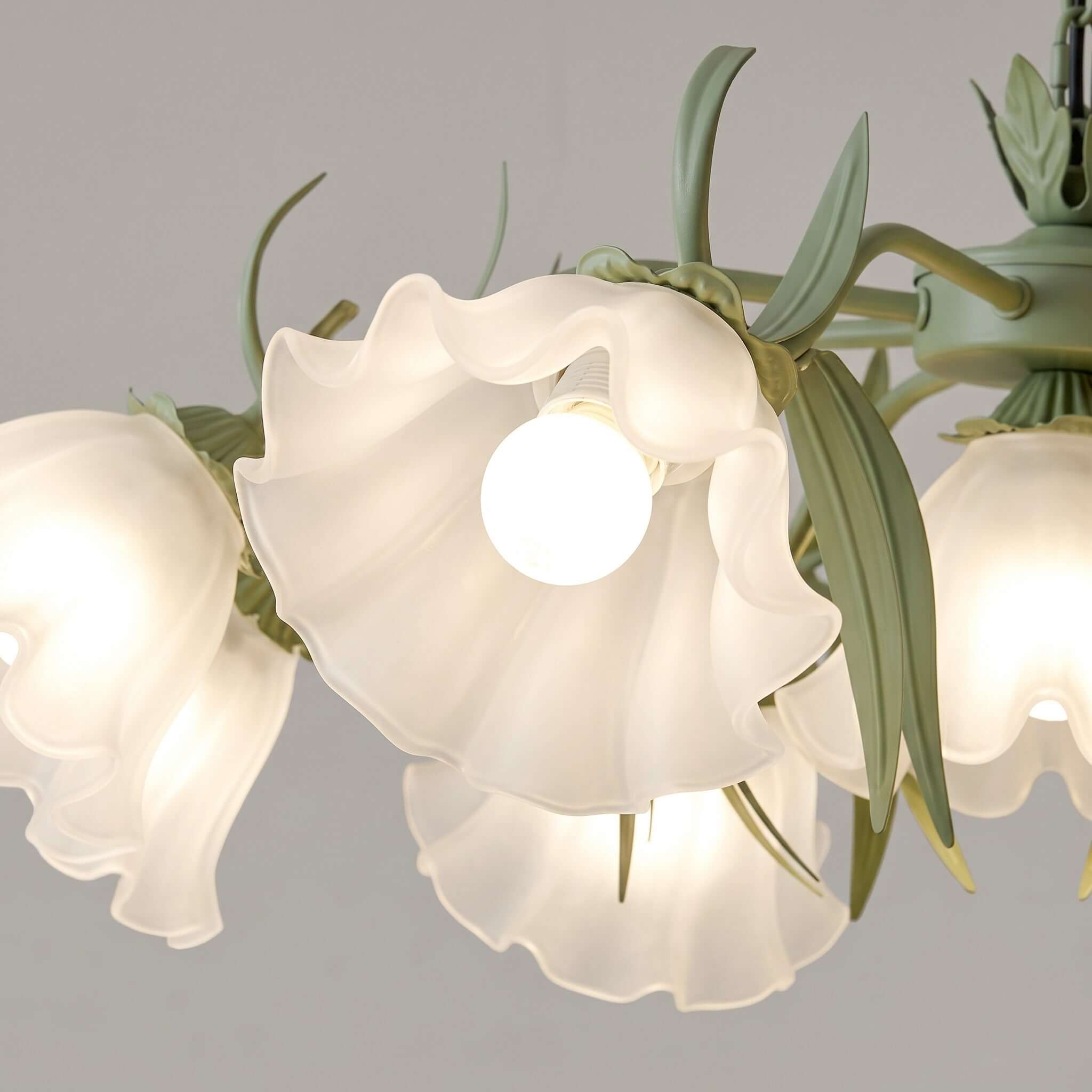 Maysea Lily Flower Chandelier | Vintage Green Shabby Chic Lighting