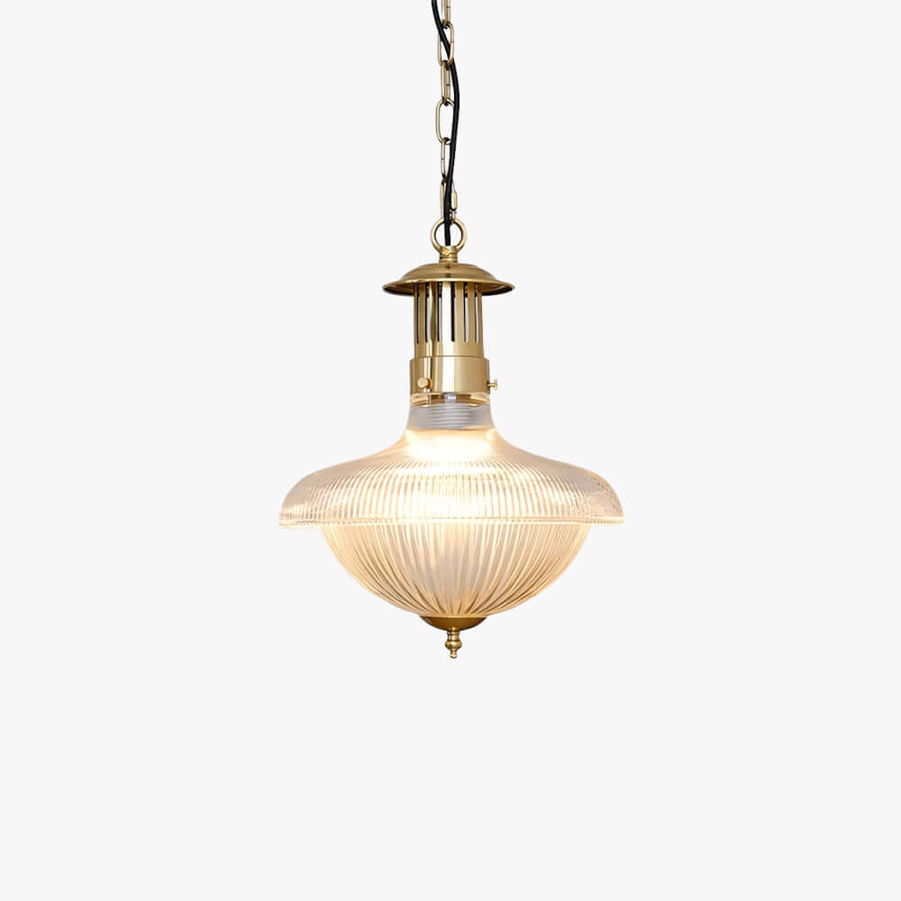 Melora Ribbed Glass Pendant Light for Kitchen and Entryway Decor | Vinlighting