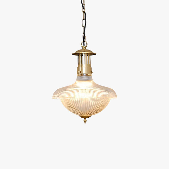 Melora Ribbed Glass Pendant Light for Kitchen and Entryway Decor | Vinlighting