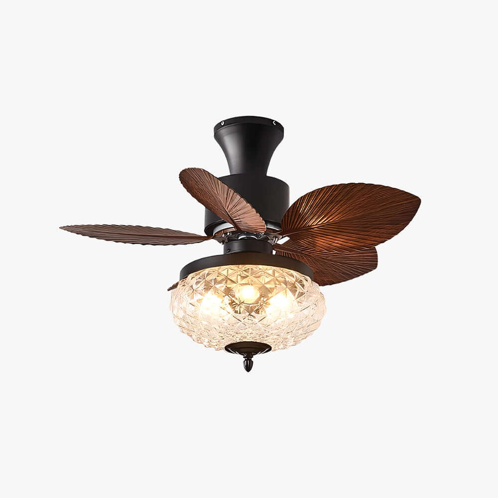 Melvora Ceiling Fan Light - Vintage Glass Restaurant Fan Light