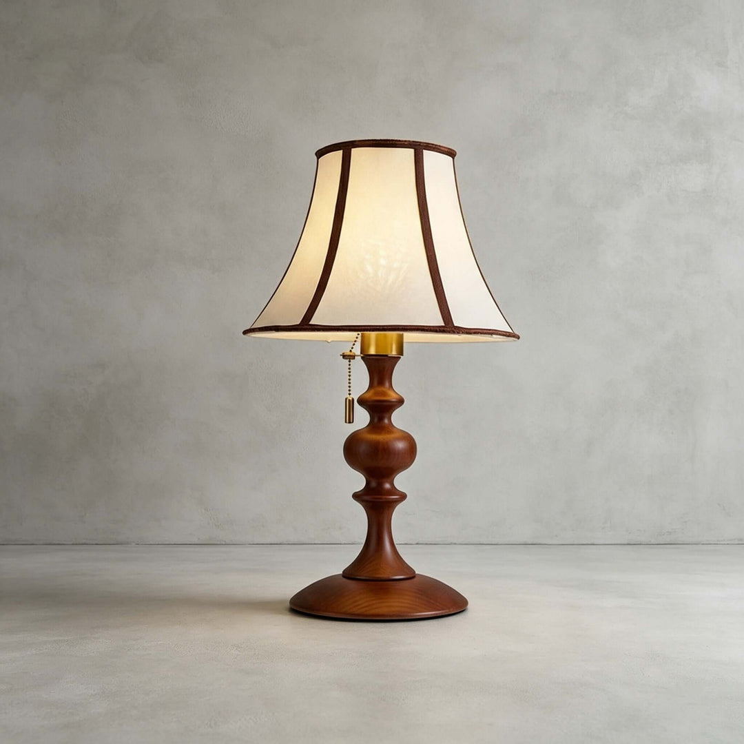 Mercer Wooden Table Lamp with Fabric Shade for Bedrooms and Desk