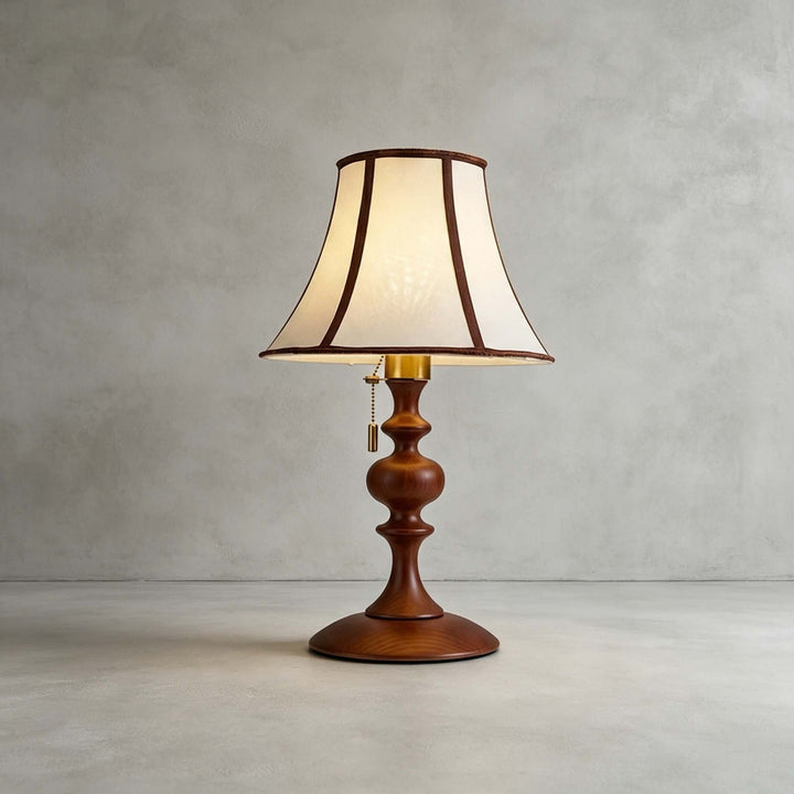 Mercer Wooden Table Lamp with Fabric Shade for Bedrooms and Desk