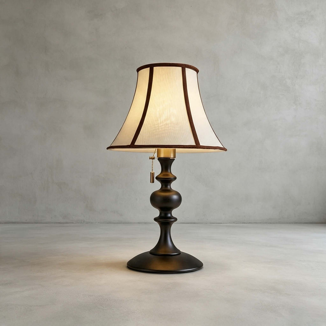 Mercer Wooden Table Lamp with Fabric Shade for Bedrooms and Desk