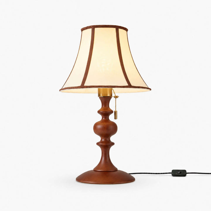Mercer Wooden Table Lamp with Fabric Shade for Bedrooms and Desk