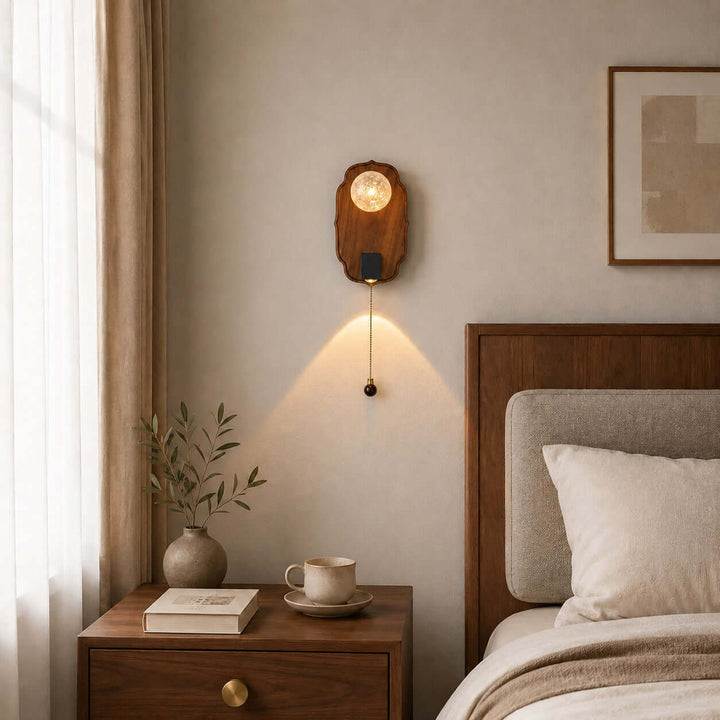 Merrin Wood Wall Sconce for Bedroom Reading and Hallway Walls