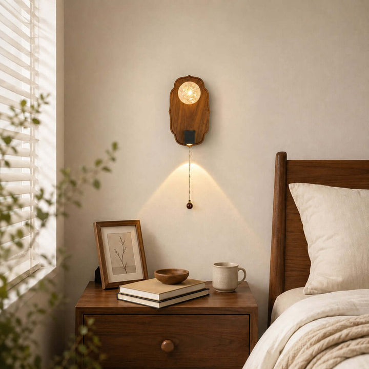 Merrin Wood Wall Sconce for Bedroom Reading and Hallway Walls