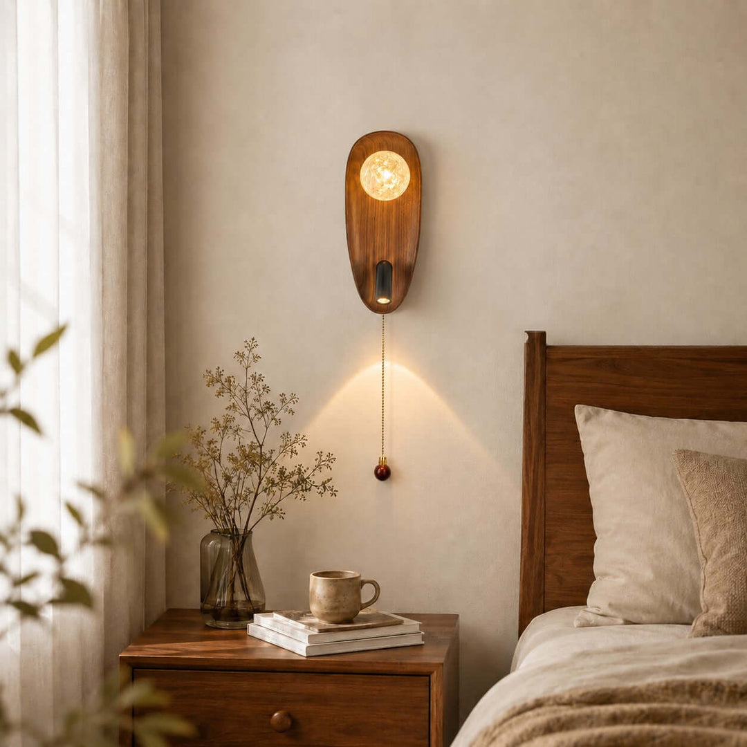 Merrin Wood Wall Sconce for Bedroom Reading and Hallway Walls