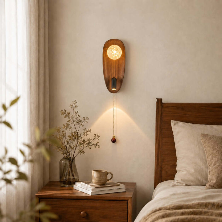 Merrin Wood Wall Sconce for Bedroom Reading and Hallway Walls