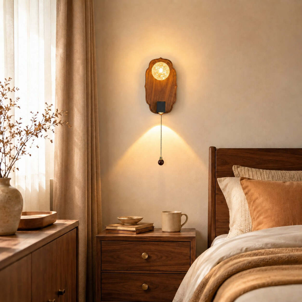 Merrin Wood Wall Sconce for Bedroom Reading and Hallway Walls