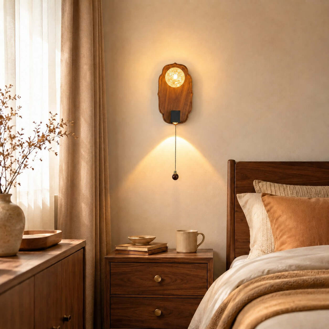 Merrin Wood Wall Sconce for Bedroom Reading and Hallway Walls