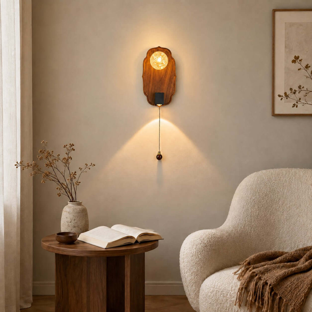 Merrin Wood Wall Sconce for Bedroom Reading and Hallway Walls