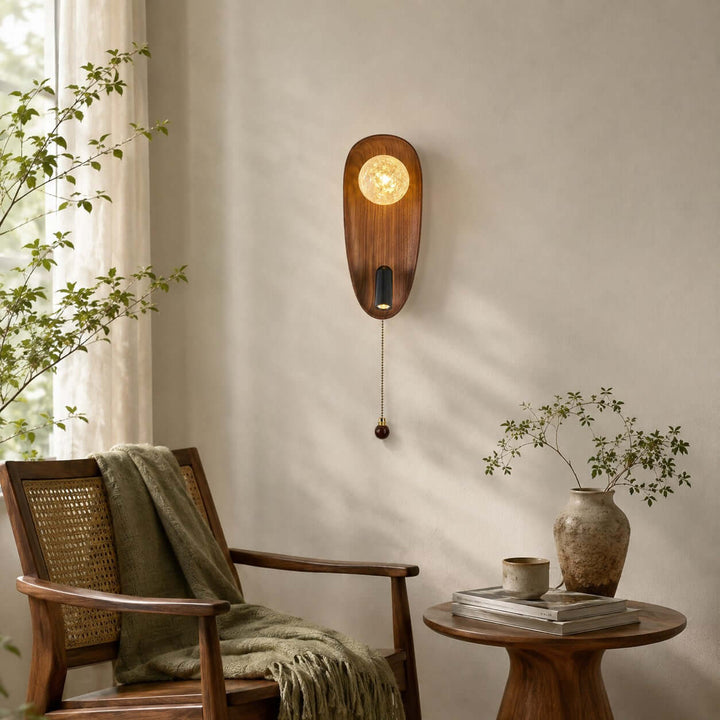 Merrin Wood Wall Sconce for Bedroom Reading and Hallway Walls