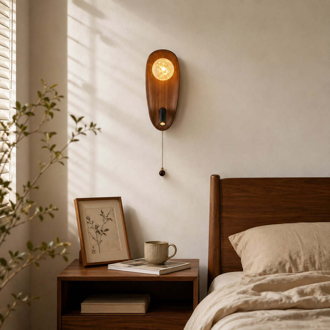 Merrin Wood Wall Sconce for Bedroom Reading and Hallway Walls